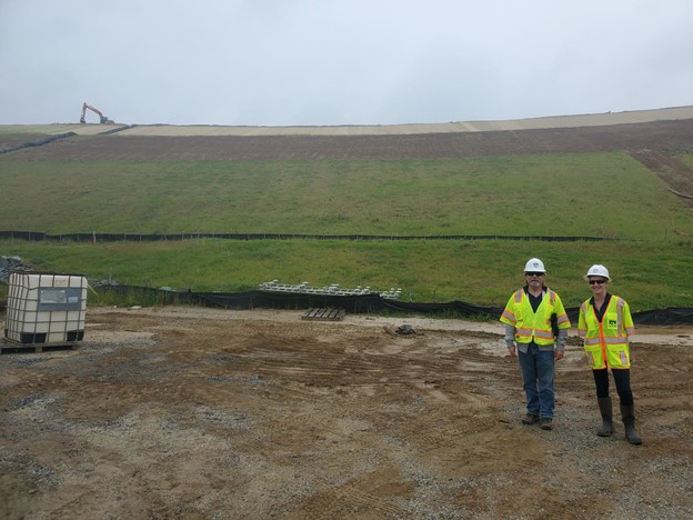 KBJW geologist Ken Bannister & intern Grace Bannister visiting the new Cobbs Creek Reservoir in Cumberland County, VA.